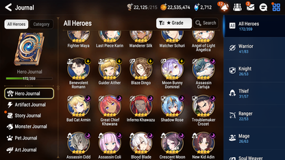 [GLOBAL] Epic 7 Seven 10ML + 29 4★ ML New Moon Luna Successor Taeyou Belian Rem+20 speed++ 10-10 Account-Mobile Games Starter