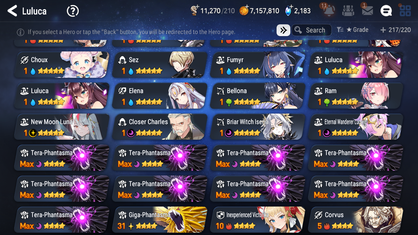 [GLOBAL] Epic 7 Seven 10ML + 30 4★ ML(lots dups) Harsetti Hellion Lua New Moon Luna Sea Phantom Politis Charles Archdemon's Shadow Martial Artist Ken Holiday Yufine+20 Speed 10-10 Account-Mobile Games Starter