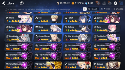 [GLOBAL] Epic 7 Seven 10ML + 30 4★ ML(lots dups) Harsetti Hellion Lua New Moon Luna Sea Phantom Politis Charles Archdemon's Shadow Martial Artist Ken Holiday Yufine+20 Speed 10-10 Account-Mobile Games Starter