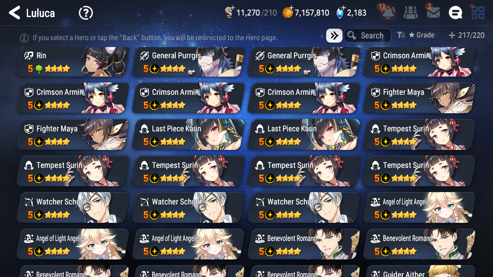 [GLOBAL] Epic 7 Seven 10ML + 30 4★ ML(lots dups) Harsetti Hellion Lua New Moon Luna Sea Phantom Politis Charles Archdemon's Shadow Martial Artist Ken Holiday Yufine+20 Speed 10-10 Account-Mobile Games Starter