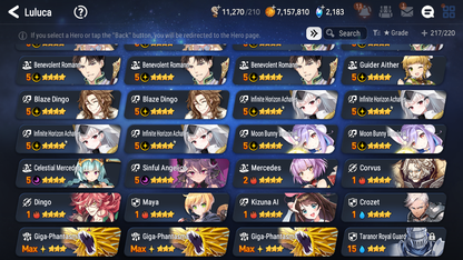 [GLOBAL] Epic 7 Seven 10ML + 30 4★ ML(lots dups) Harsetti Hellion Lua New Moon Luna Sea Phantom Politis Charles Archdemon's Shadow Martial Artist Ken Holiday Yufine+20 Speed 10-10 Account-Mobile Games Starter
