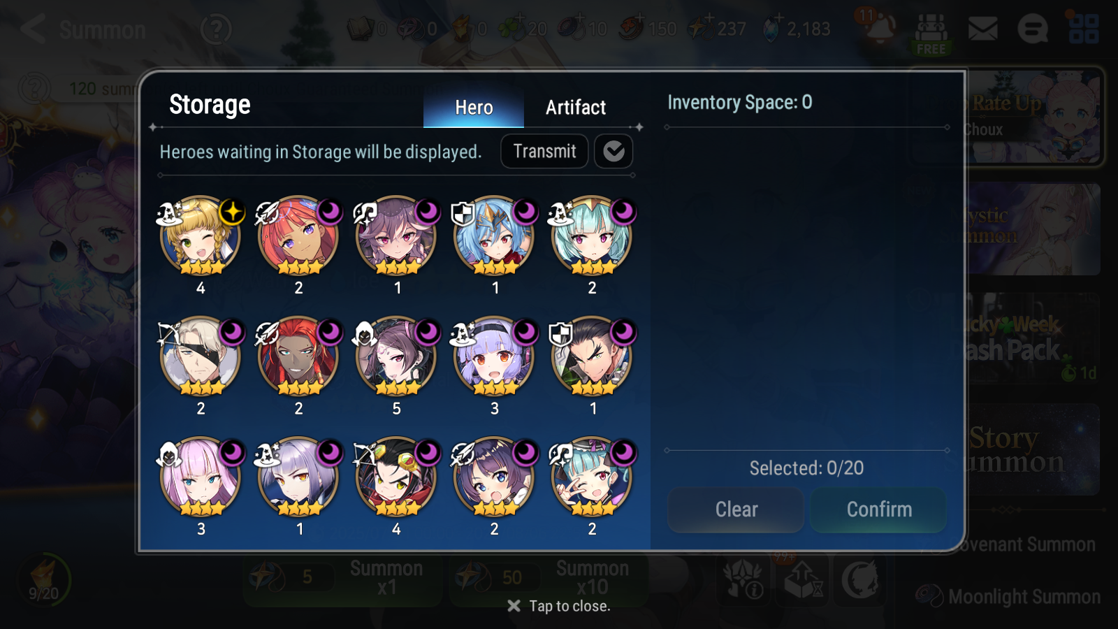 [GLOBAL] Epic 7 Seven 8ML + 30 4★ ML(lots dups) Hellion Lua New Moon Luna Sea Phantom Politis Charles Archdemon's Shadow Martial Artist Ken Holiday Yufine 10-10 Account-Mobile Games Starter