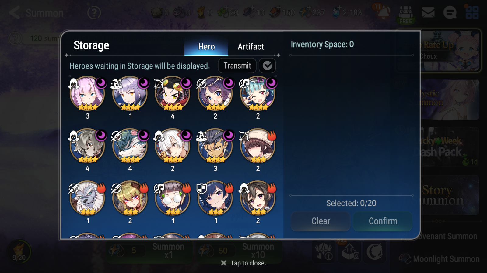 [GLOBAL] Epic 7 Seven 8ML + 30 4★ ML(lots dups) Hellion Lua New Moon Luna Sea Phantom Politis Charles Archdemon's Shadow Martial Artist Ken Holiday Yufine 10-10 Account-Mobile Games Starter