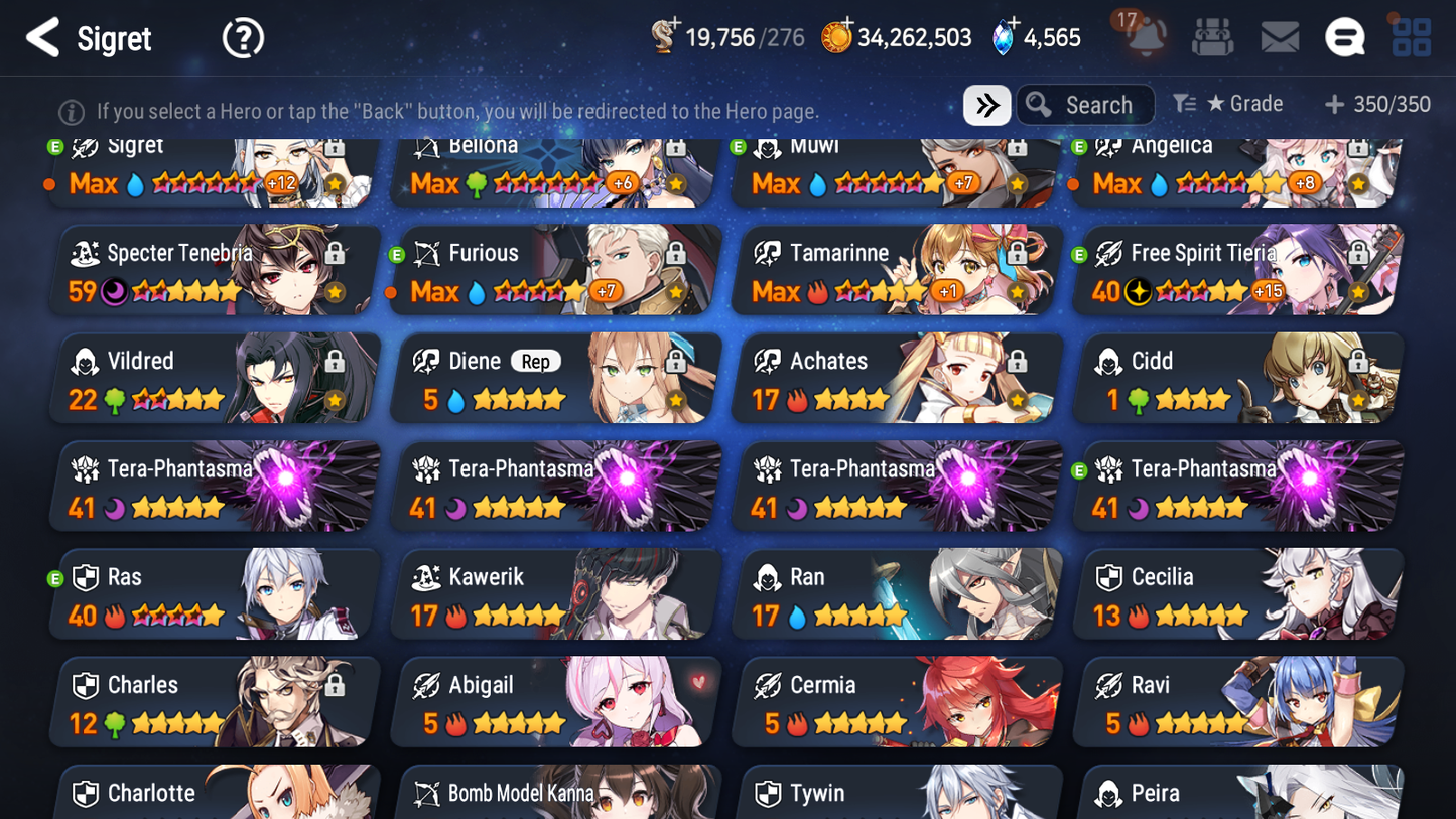 [GLOBAL] Epic 7 Seven 10ML + 33 4★ ML(lots dups) Hellion Lua Dragon Bride Senya Apocalypse Ravi Archdemon's Shadow Ruele Diene+skin+20 Speed 10-10 Account-Mobile Games Starter
