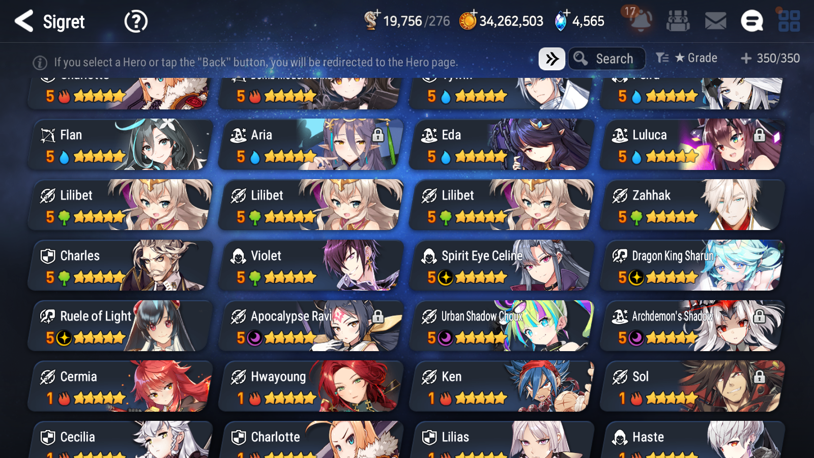 [GLOBAL] Epic 7 Seven 10ML + 33 4★ ML(lots dups) Hellion Lua Dragon Bride Senya Apocalypse Ravi Archdemon's Shadow Ruele Diene+skin+20 Speed 10-10 Account-Mobile Games Starter