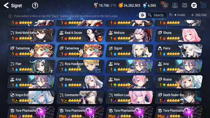[GLOBAL] Epic 7 Seven 10ML + 33 4★ ML(lots dups) Hellion Lua Dragon Bride Senya Apocalypse Ravi Archdemon's Shadow Ruele Diene+skin+20 Speed 10-10 Account-Mobile Games Starter