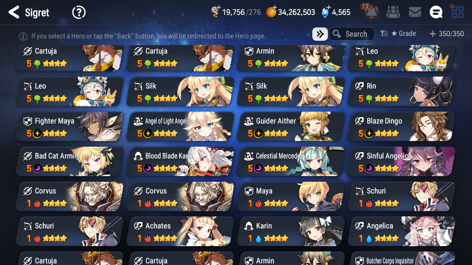 [GLOBAL] Epic 7 Seven 10ML + 33 4★ ML(lots dups) Hellion Lua Dragon Bride Senya Apocalypse Ravi Archdemon's Shadow Ruele Diene+skin+20 Speed 10-10 Account-Mobile Games Starter