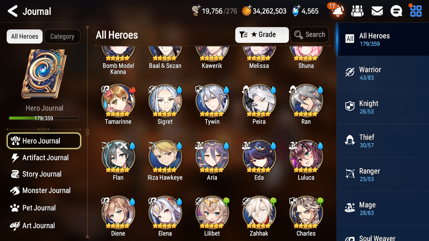 [GLOBAL] Epic 7 Seven 10ML + 33 4★ ML(lots dups) Hellion Lua Dragon Bride Senya Apocalypse Ravi Archdemon's Shadow Ruele Diene+skin+20 Speed 10-10 Account-Mobile Games Starter