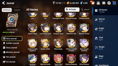 [GLOBAL] Epic 7 Seven 10ML + 33 4★ ML(lots dups) Hellion Lua Dragon Bride Senya Apocalypse Ravi Archdemon's Shadow Ruele Diene+skin+20 Speed 10-10 Account-Mobile Games Starter