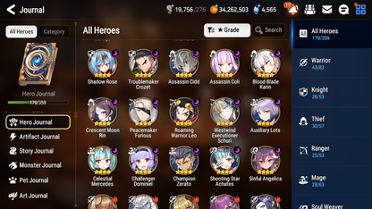 [GLOBAL] Epic 7 Seven 10ML + 33 4★ ML(lots dups) Hellion Lua Dragon Bride Senya Apocalypse Ravi Archdemon's Shadow Ruele Diene+skin+20 Speed 10-10 Account-Mobile Games Starter