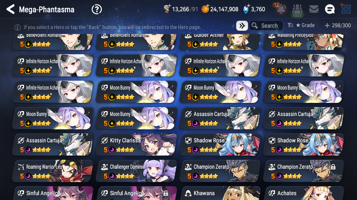 [GLOBAL] Epic 7 Seven 10ML + 34 4★ ML(lots dups) + 30 ML Coin Hellion Lua Navy Captain Landy Dragon Bride Senya Zio Straze Rimuru Seaside Bellona 10-10 Account-Mobile Games Starter