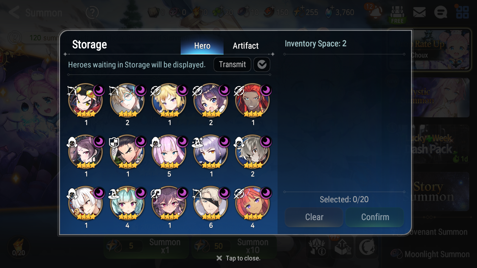 [GLOBAL] Epic 7 Seven 10ML + 34 4★ ML(lots dups) + 30 ML Coin Hellion Lua Navy Captain Landy Dragon Bride Senya Zio Straze Rimuru Seaside Bellona 10-10 Account-Mobile Games Starter