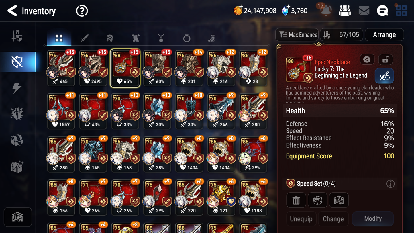 [GLOBAL] Epic 7 Seven 10ML + 34 4★ ML(lots dups) Hellion Lua Navy Captain Landy Dragon Bride Senya Zio Straze Rimuru Seaside Bellona+20 Speed 10-10 Account-Mobile Games Starter