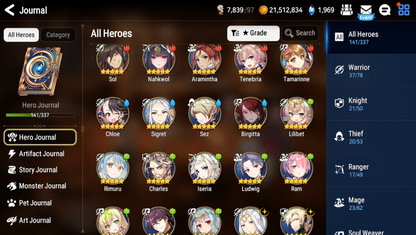 [Global] Epic 7 Seven 10ML+27 4*ML Abyssal Yufine Straze Kise Krau Kayron Bellona Cecilia Flan Roana Designer Lilibet Rimuru 10-10 Account-Mobile Games Starter