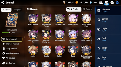 [Global] Epic 7 Seven 10ML+27 4*ML Abyssal Yufine Straze Kise Krau Kayron Bellona Cecilia Flan Roana Designer Lilibet Rimuru 10-10 Account-Mobile Games Starter