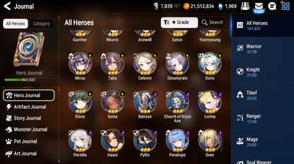 [Global] Epic 7 Seven 10ML+27 4*ML Abyssal Yufine Straze Kise Krau Kayron Bellona Cecilia Flan Roana Designer Lilibet Rimuru 10-10 Account-Mobile Games Starter