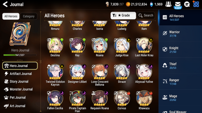 [Global] Epic 7 Seven 10ML+27 4*ML Abyssal Yufine Straze Kise Krau Kayron Bellona Cecilia Flan Roana Designer Lilibet Rimuru 10-10 Account-Mobile Games Starter