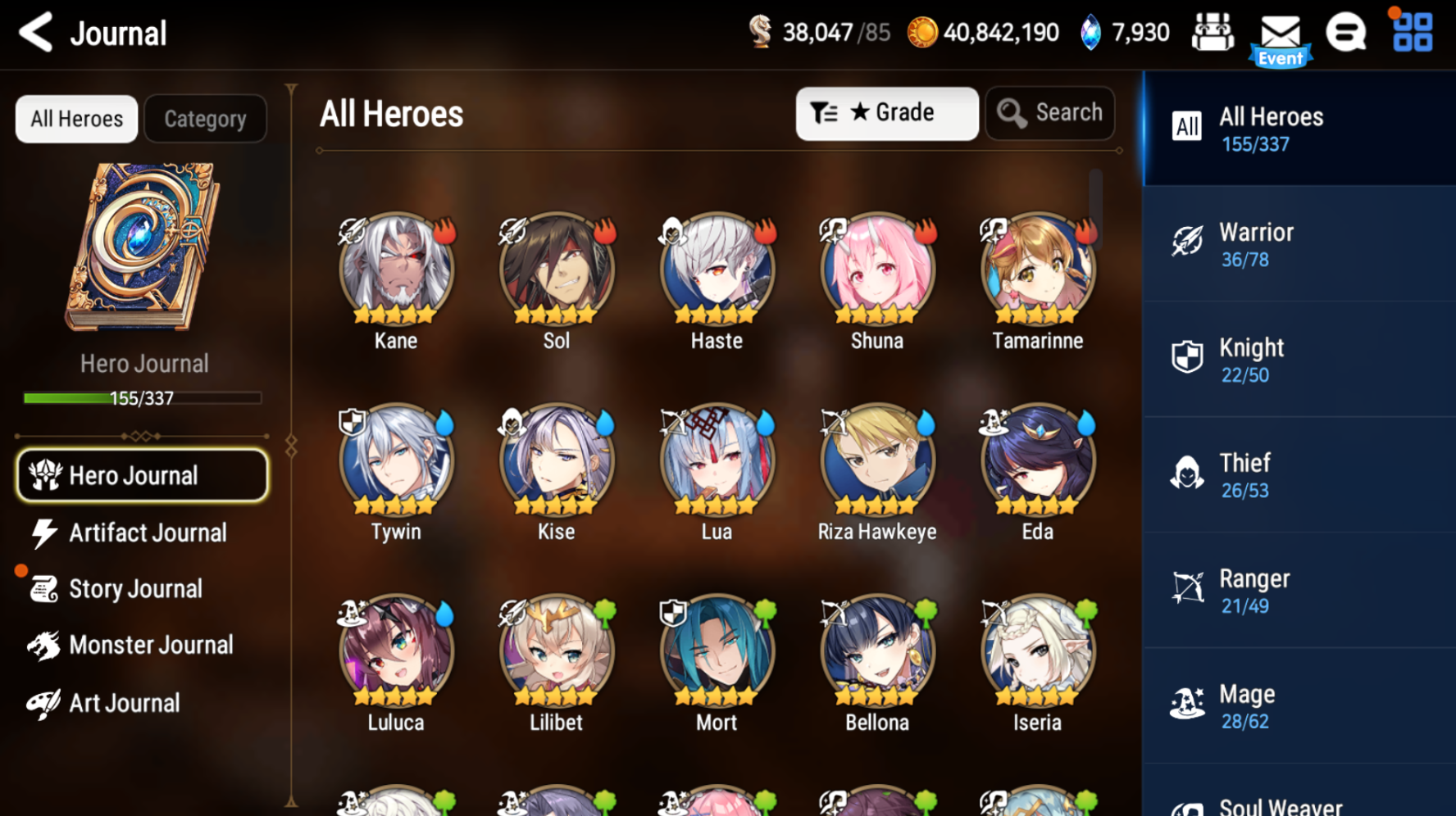 [Global] Epic 7 Seven 10ML+30 4*ML Abyssal Yufine Straze Belian Apocalypse Ravi Requiem Roana 10-10 Account-Mobile Games Starter