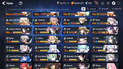 [GLOBAL] Epic 7 Seven 11ML + 24 4★ ML Lone Wolf Peira Abyssal Yufine ++20 speed++ 10-10 Account-Mobile Games Starter