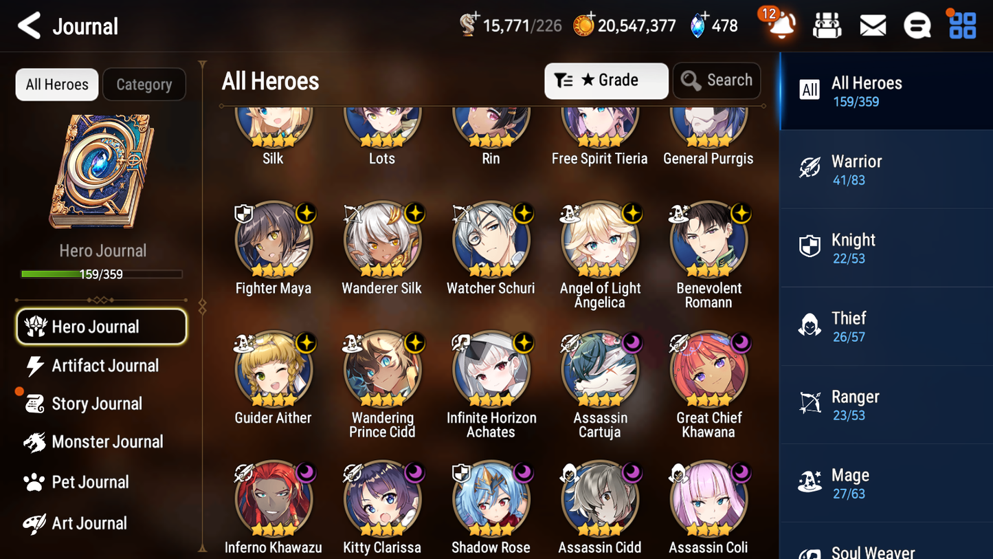 [GLOBAL] Epic 7 Seven 11ML + 24 4★ ML Lone Wolf Peira Abyssal Yufine ++20 speed++ 10-10 Account-Mobile Games Starter