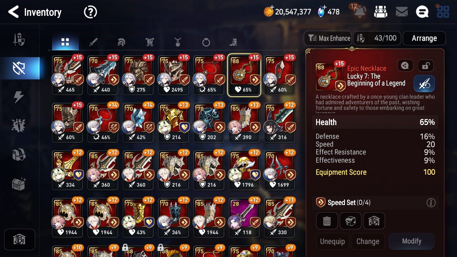 [GLOBAL] Epic 7 Seven 11ML + 24 4★ ML Lone Wolf Peira Abyssal Yufine ++20 speed++ 10-10 Account-Mobile Games Starter