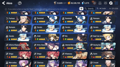[GLOBAL] Epic 7 Seven 11ML + 32 4★ ML(lots dups) Hellion Lua Empyrean Ilynav Belian Lionheart Cermia Remnant Violet Sez Rimuru+20 Speed 10-10 Account-Mobile Games Starter