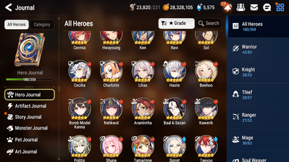 [GLOBAL] Epic 7 Seven 11ML + 32 4★ ML(lots dups) Hellion Lua Empyrean Ilynav Belian Lionheart Cermia Remnant Violet Sez Rimuru+20 Speed 10-10 Account-Mobile Games Starter