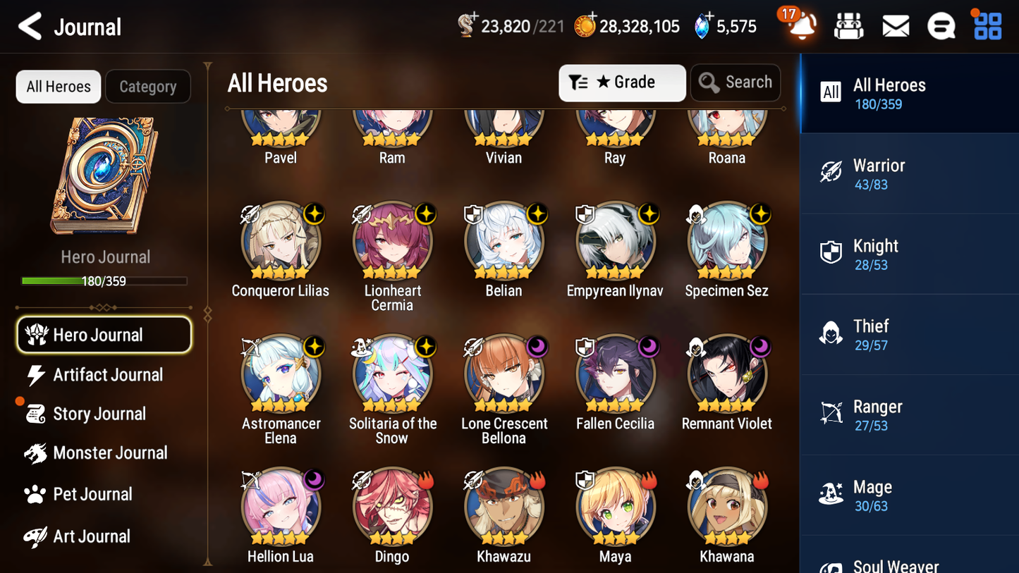 [GLOBAL] Epic 7 Seven 11ML + 32 4★ ML(lots dups) Hellion Lua Empyrean Ilynav Belian Lionheart Cermia Remnant Violet Sez Rimuru+20 Speed 10-10 Account-Mobile Games Starter