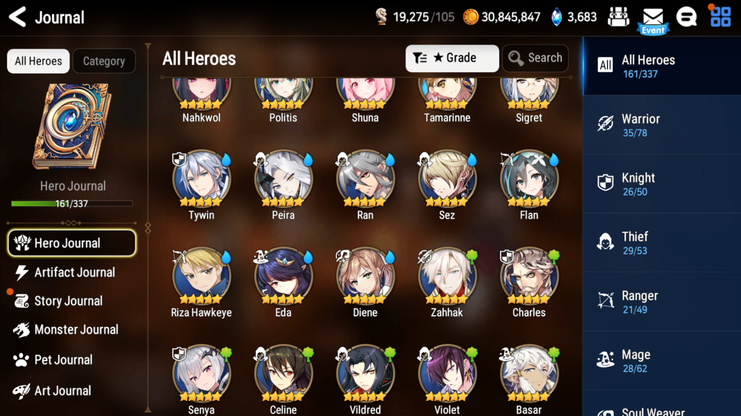 [GLOBAL] Epic 7 Seven 11ML+25 4*ML Arbiter Vildred Belian Conqueror Lilias Spirit Eye Celine Commander Pavel Archdemon's Shadow 10-10 Account-Mobile Games Starter