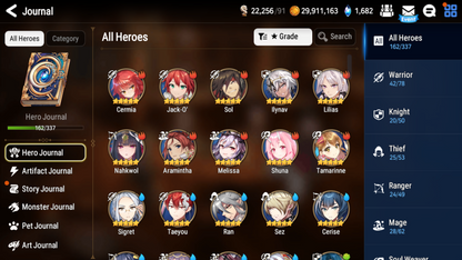 [Global] Epic 7 Seven 11ML+25 4*ML+4 limited Lone Crescent Bellona Designer Lilibet Mediator Kawerik Judge Kise DJ Basar Seaside Cerise Landy Jack+ Name 10-10 Account-Mobile Games Starter