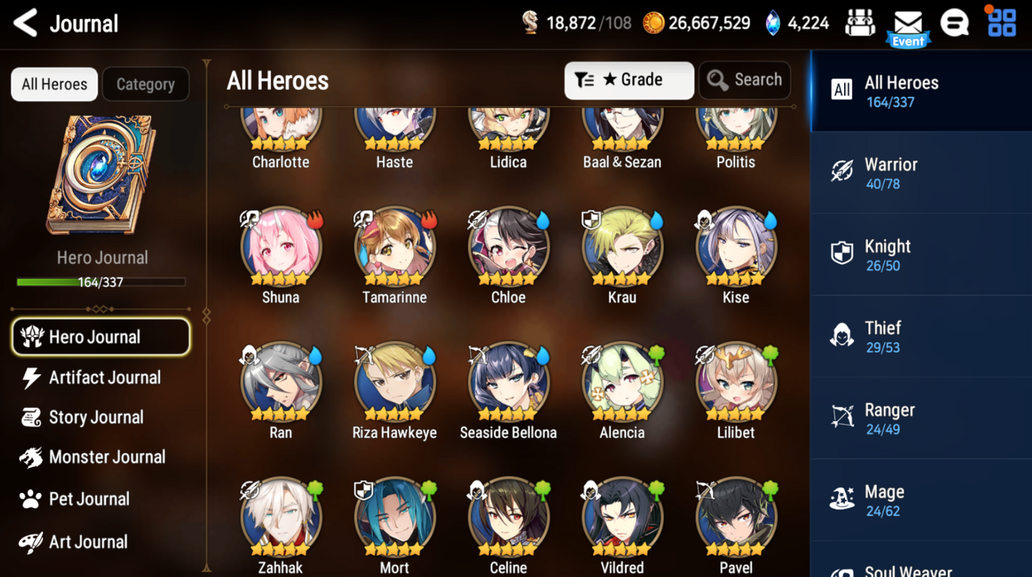 [GLOBAL] Epic 7 Seven 11ML+27 4*ML Navy Captain Landy Sea Phantom Politis Belian Requiem Roana Conqueror Lilias Specimen Sez Ludwig Iseria Tenebria Pavel + Name 10-10 Account-Mobile Games Starter