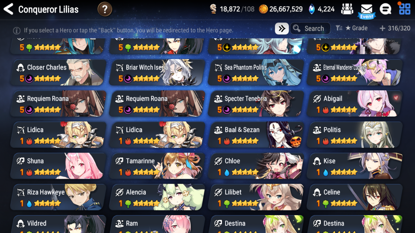 [GLOBAL] Epic 7 Seven 11ML+27 4*ML Navy Captain Landy Sea Phantom Politis Belian Requiem Roana Conqueror Lilias Specimen Sez Ludwig Iseria Tenebria Pavel + Name 10-10 Account-Mobile Games Starter