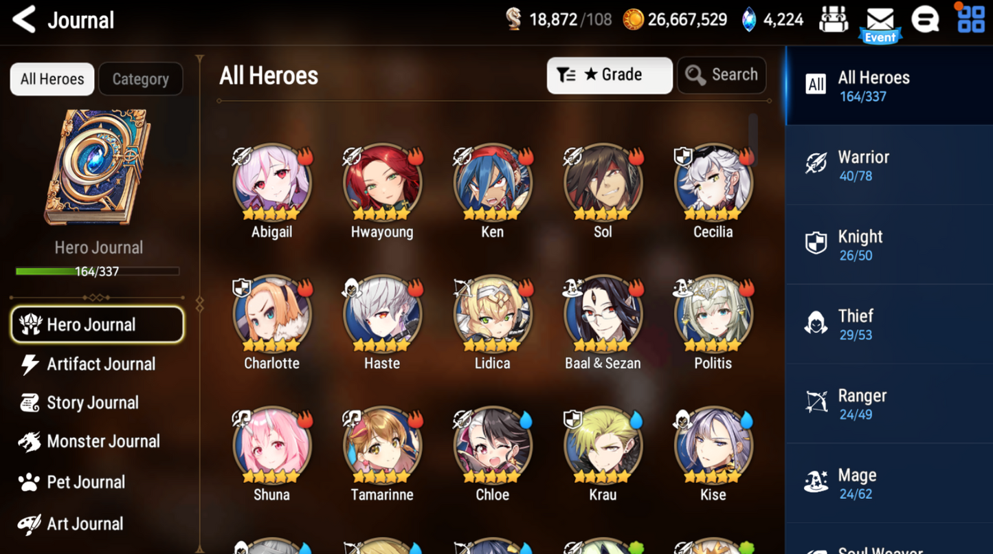 [GLOBAL] Epic 7 Seven 11ML+27 4*ML Navy Captain Landy Sea Phantom Politis Belian Requiem Roana Conqueror Lilias Specimen Sez Ludwig Iseria Tenebria Pavel + Name 10-10 Account-Mobile Games Starter