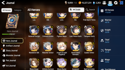 [Global] Epic 7 Seven 11ML+28 4*ML Navy Landy Sea Phantom Politis Straze Zio Maid Chloe Ambitious Tywin Specter Tenebria 10-10 Account-Mobile Games Starter