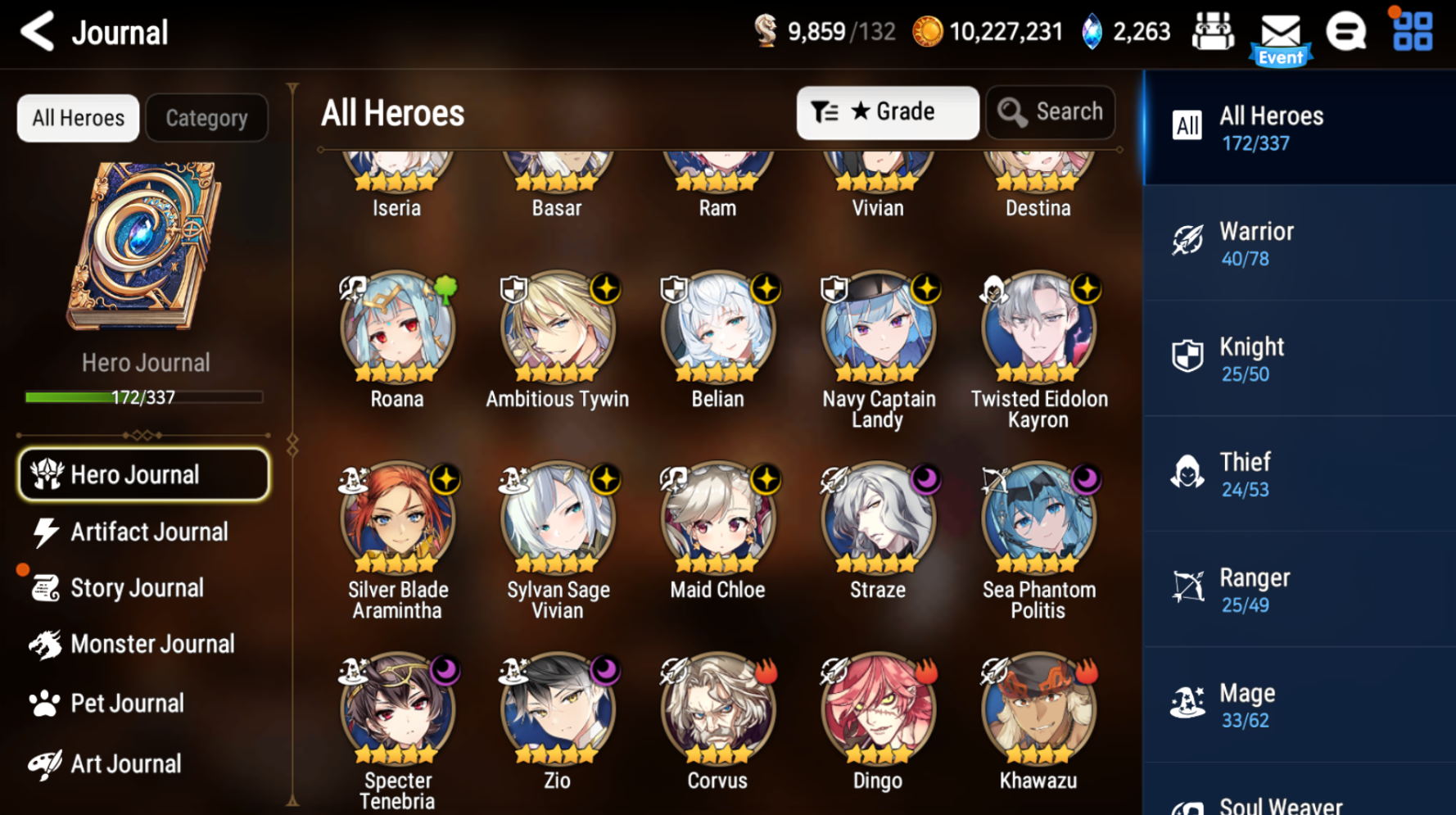 [Global] Epic 7 Seven 11ML+28 4*ML Navy Landy Sea Phantom Politis Straze Zio Maid Chloe Ambitious Tywin Specter Tenebria 10-10 Account-Mobile Games Starter