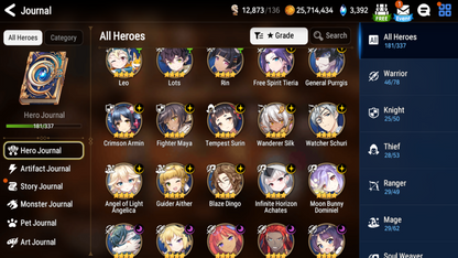 [GLOBAL] Epic 7 Seven 9ML+29 4*ML Harsetti Lionheart Cermia LQC Spirit Eye Celine Faithless Lidica Specter Tenebria Sage Baal 10-10 Account-Mobile Games Starter