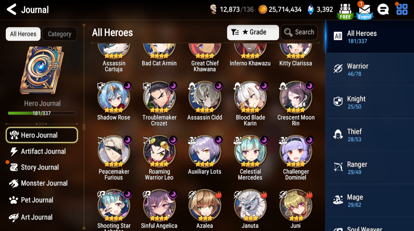 [GLOBAL] Epic 7 Seven 9ML+29 4*ML Harsetti Lionheart Cermia LQC Spirit Eye Celine Faithless Lidica Specter Tenebria Sage Baal 10-10 Account-Mobile Games Starter