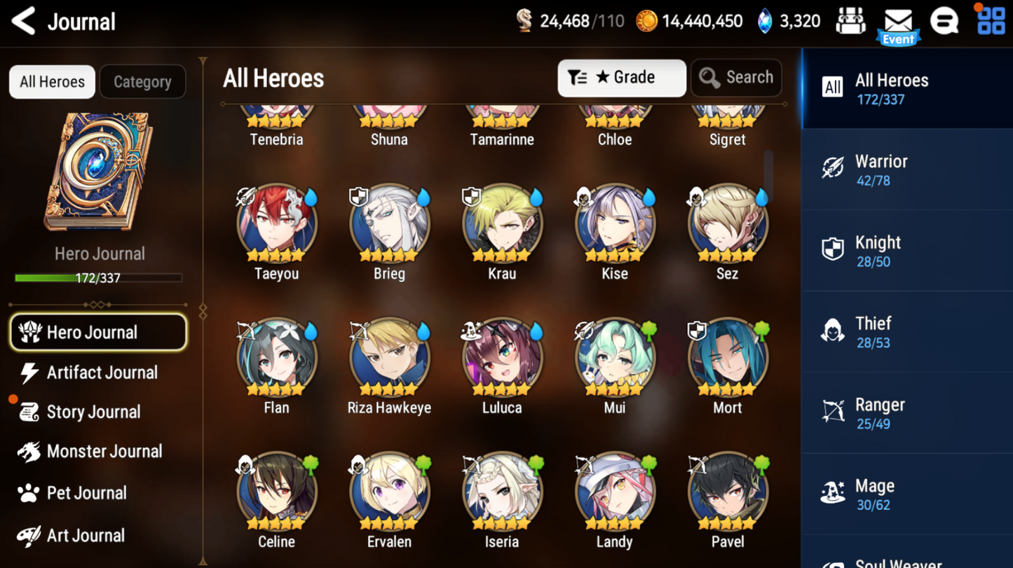 [Global] Epic 7 Seven 11ML+32 4*ML Navy Captain Landy Bellona Flan Zio Lionheart Cermia Apocalypse Ravi Fallen Cecilia Sage Baal Martial Artist Ken 10-10 Account-Mobile Games Starter