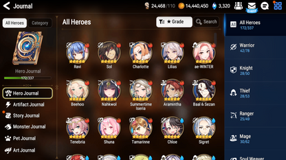 [Global] Epic 7 Seven 11ML+32 4*ML Navy Captain Landy Bellona Flan Zio Lionheart Cermia Apocalypse Ravi Fallen Cecilia Sage Baal Martial Artist Ken 10-10 Account-Mobile Games Starter
