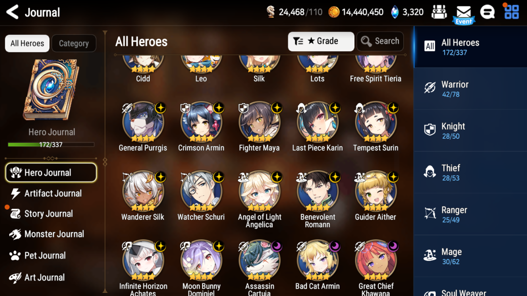 [Global] Epic 7 Seven 11ML+32 4*ML Navy Captain Landy Bellona Flan Zio Lionheart Cermia Apocalypse Ravi Fallen Cecilia Sage Baal Martial Artist Ken 10-10 Account-Mobile Games Starter