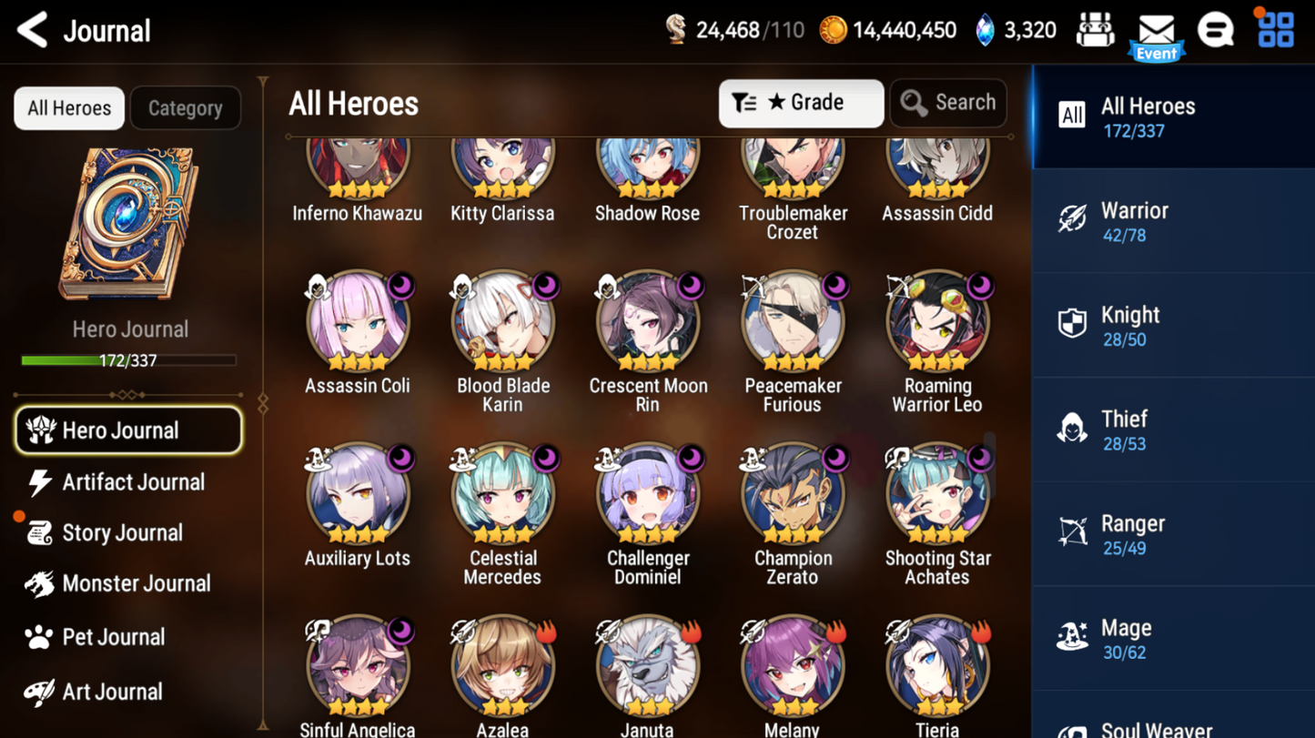 [Global] Epic 7 Seven 11ML+32 4*ML Navy Captain Landy Bellona Flan Zio Lionheart Cermia Apocalypse Ravi Fallen Cecilia Sage Baal Martial Artist Ken 10-10 Account-Mobile Games Starter