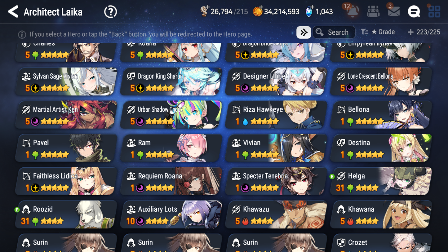 [GLOBAL] Epic 7 Seven 12ML + 24 4★ ML Empyrean Ilynav Dragon Bride Senya Lone Crescent Bellona Requiem Roana Lidica Vivian Sharun Lilibet Diene Lethe +20 speed++ 10-10 Account-Mobile Games Starter