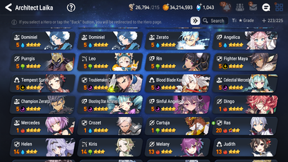 [GLOBAL] Epic 7 Seven 12ML + 24 4★ ML Empyrean Ilynav Dragon Bride Senya Lone Crescent Bellona Requiem Roana Lidica Vivian Sharun Lilibet Diene Lethe +20 speed++ 10-10 Account-Mobile Games Starter