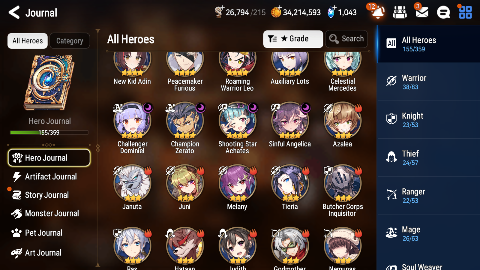 [GLOBAL] Epic 7 Seven 12ML + 24 4★ ML Empyrean Ilynav Dragon Bride Senya Lone Crescent Bellona Requiem Roana Lidica Vivian Sharun Lilibet Diene Lethe +20 speed++ 10-10 Account-Mobile Games Starter