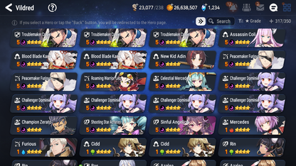 [GLOBAL] Epic 7 Seven 12ML + 27 4★ ML New Moon Luna Conqueror Lilias Belian Lone Crescent Bellona +20 speed++ 10-10 Account-Mobile Games Starter