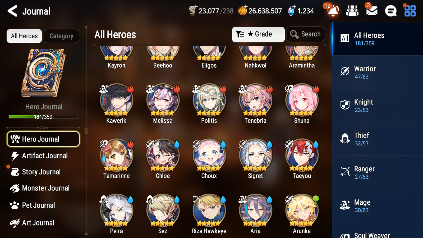 [GLOBAL] Epic 7 Seven 12ML + 27 4★ ML New Moon Luna Conqueror Lilias Belian Lone Crescent Bellona +20 speed++ 10-10 Account-Mobile Games Starter