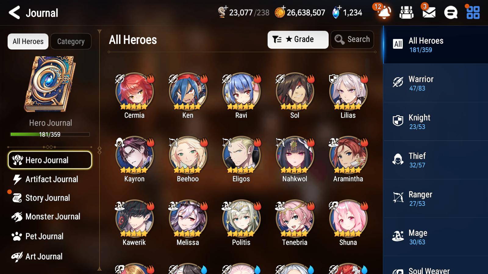 [GLOBAL] Epic 7 Seven 12ML + 27 4★ ML New Moon Luna Conqueror Lilias Belian Lone Crescent Bellona +20 speed++ 10-10 Account-Mobile Games Starter