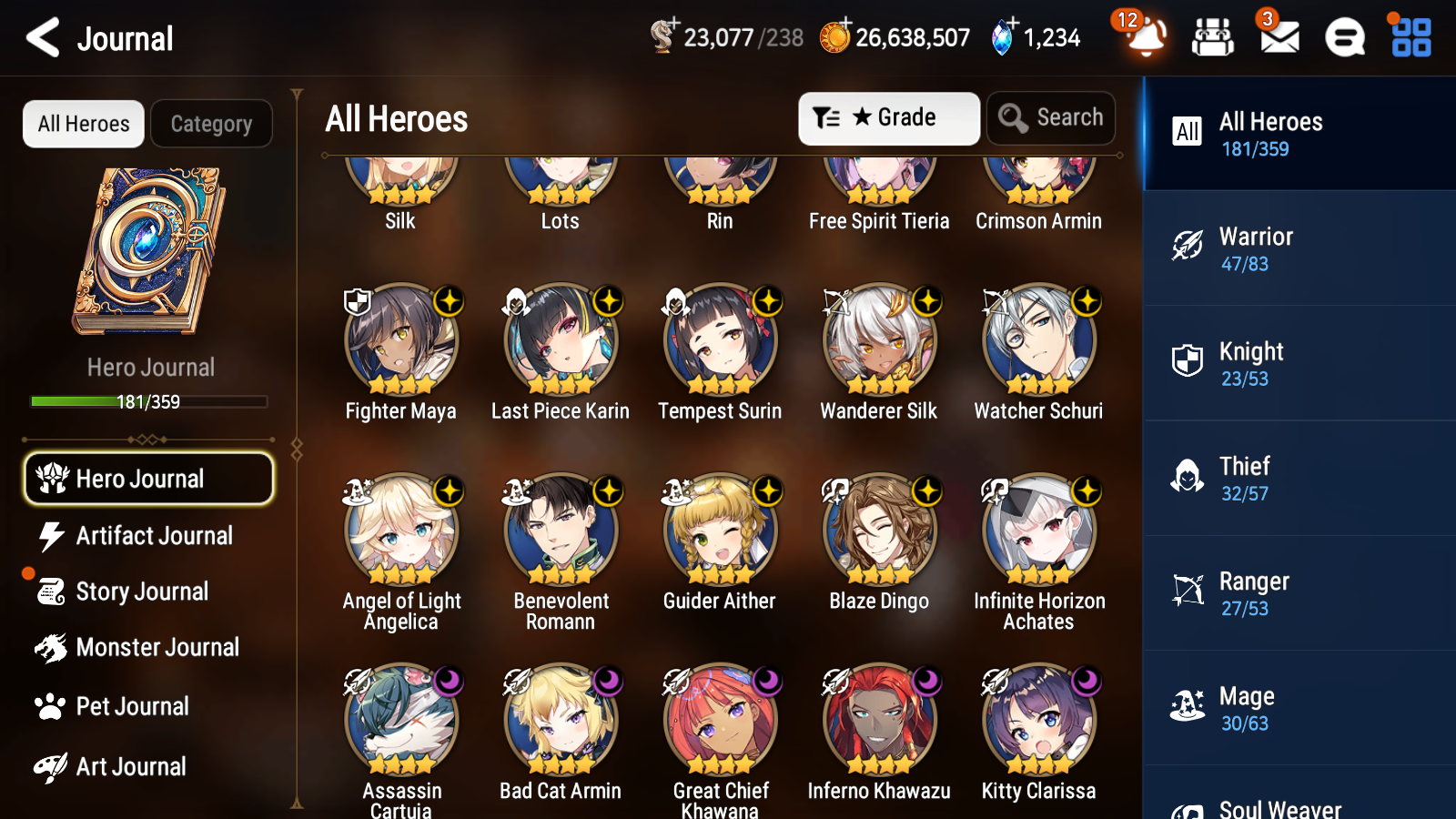 [GLOBAL] Epic 7 Seven 12ML + 27 4★ ML New Moon Luna Conqueror Lilias Belian Lone Crescent Bellona +20 speed++ 10-10 Account-Mobile Games Starter