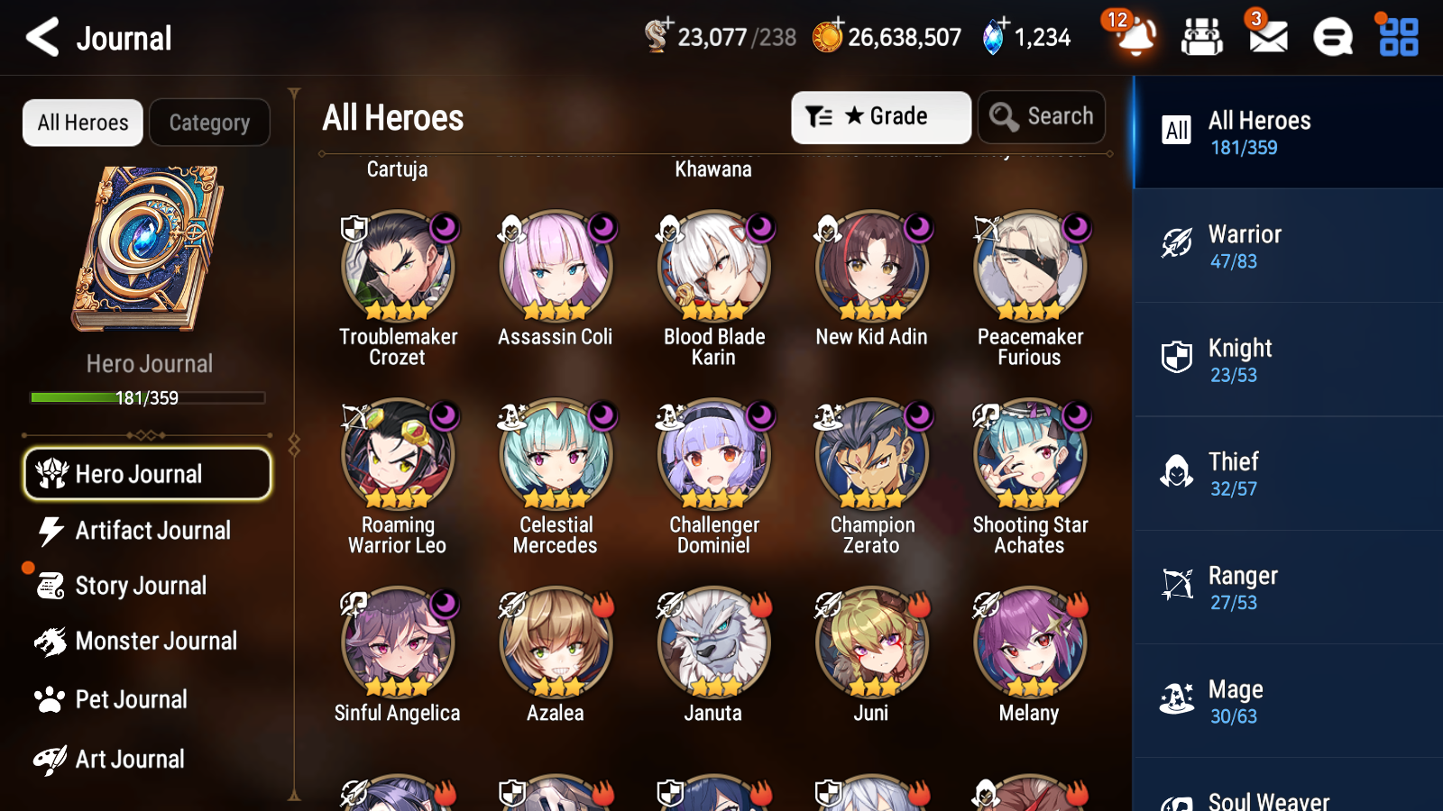 [GLOBAL] Epic 7 Seven 12ML + 27 4★ ML New Moon Luna Conqueror Lilias Belian Lone Crescent Bellona +20 speed++ 10-10 Account-Mobile Games Starter
