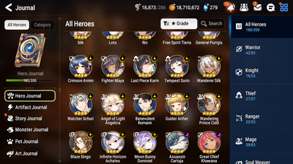 [GLOBAL] Epic 7 Seven 12ML + 30 4★ ML Straze Lone Crescent Bellona Requiem Roana Celine Elena Kawerik Vildred Tenebria Violet+20 speed++ 10-10 Account-Mobile Games Starter